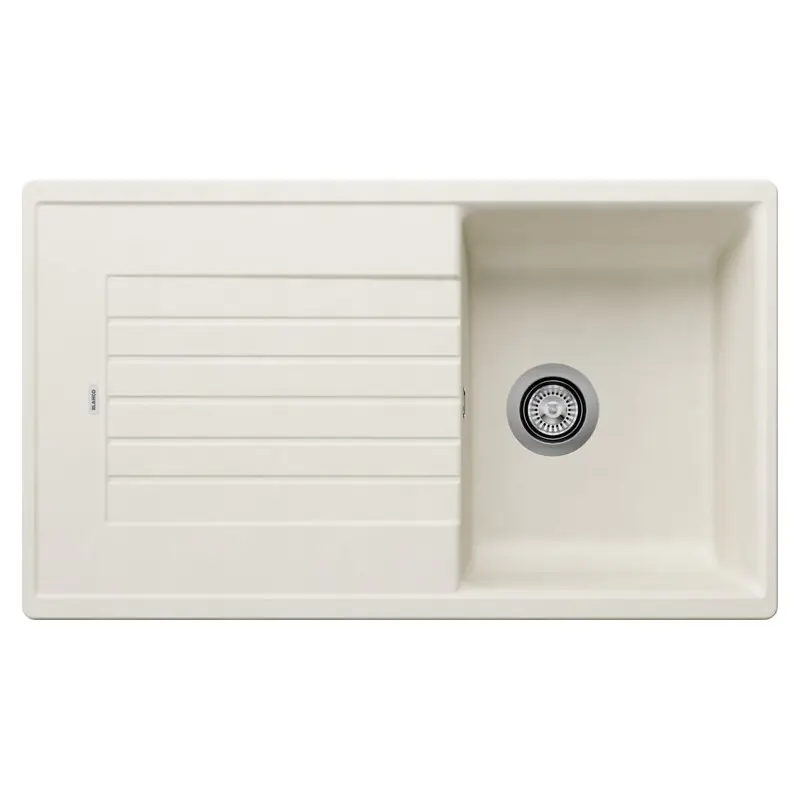 Blanco Lavello una vasca con gocciolatoio ZIA 45 SL 1527201 finitura soft white da 86x50 cm - Sopratop Offerta Speciale