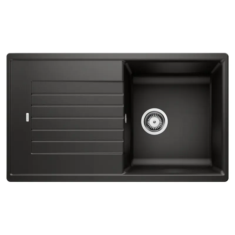 Compra Oggi Stesso PRONTA CONSEGNA - Blanco Lavello una vasca con gocciolatoio ZIA 5 S 1526016 finitura nero da 86x50 cm - Sopratop