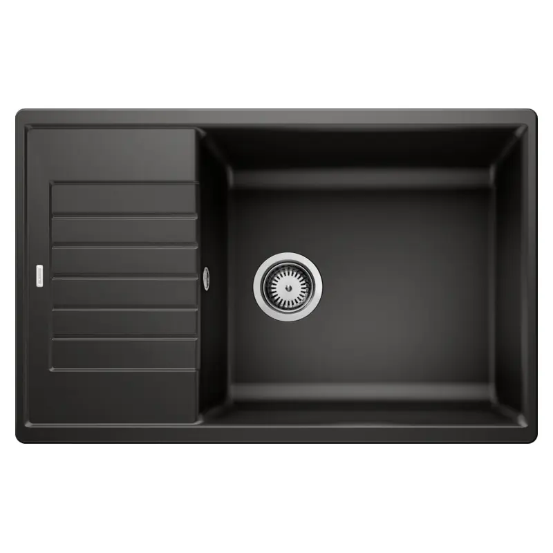 Soddisfatti O Rimborsati PRONTA CONSEGNA - Blanco Lavello una vasca con gocciolatoio ZIA XL 6 S Compact 1526019 finitura nero da 78x50 cm - Sopratop