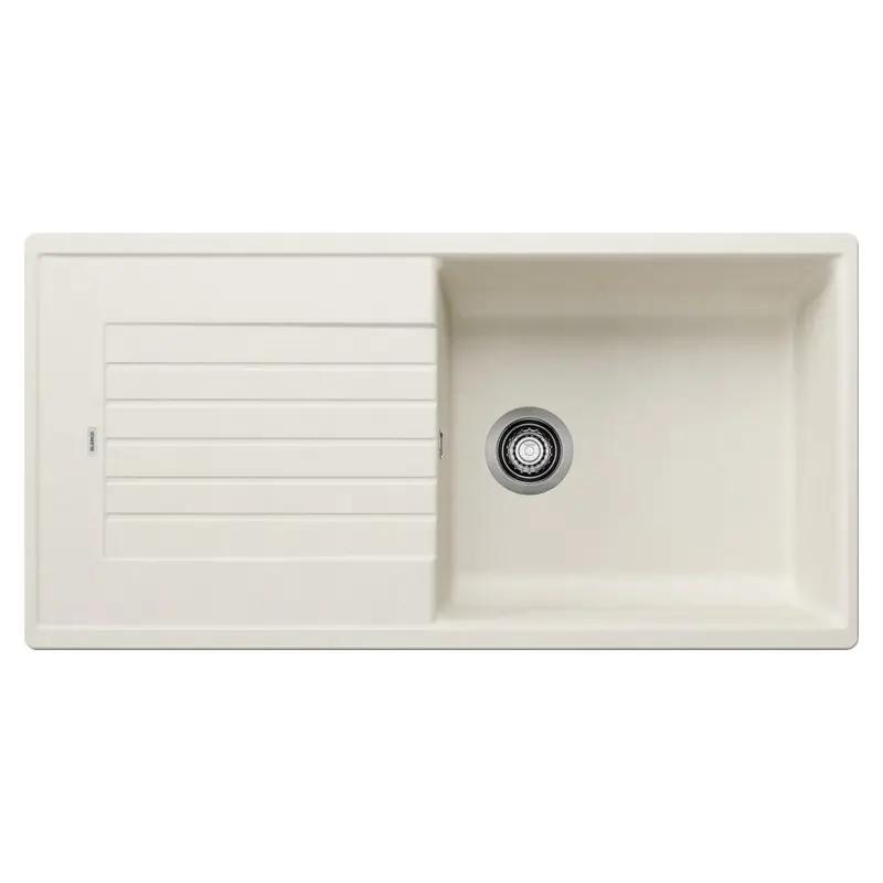 Offerta PRONTA CONSEGNA - Blanco Lavello una vasca con gocciolatoio ZIA XL 6 S 1527217 finitura soft white da 100x50 cm - Sopratop