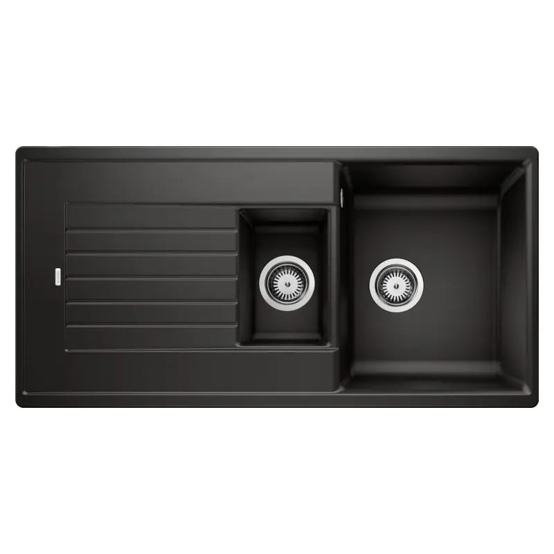 Scelto Dai Clienti PRONTA CONSEGNA - Blanco Lavello una vasca con vaschetta e gocciolatoio ZIA 6 S 1526021 finitura nero da 100x50 cm - Sopratop