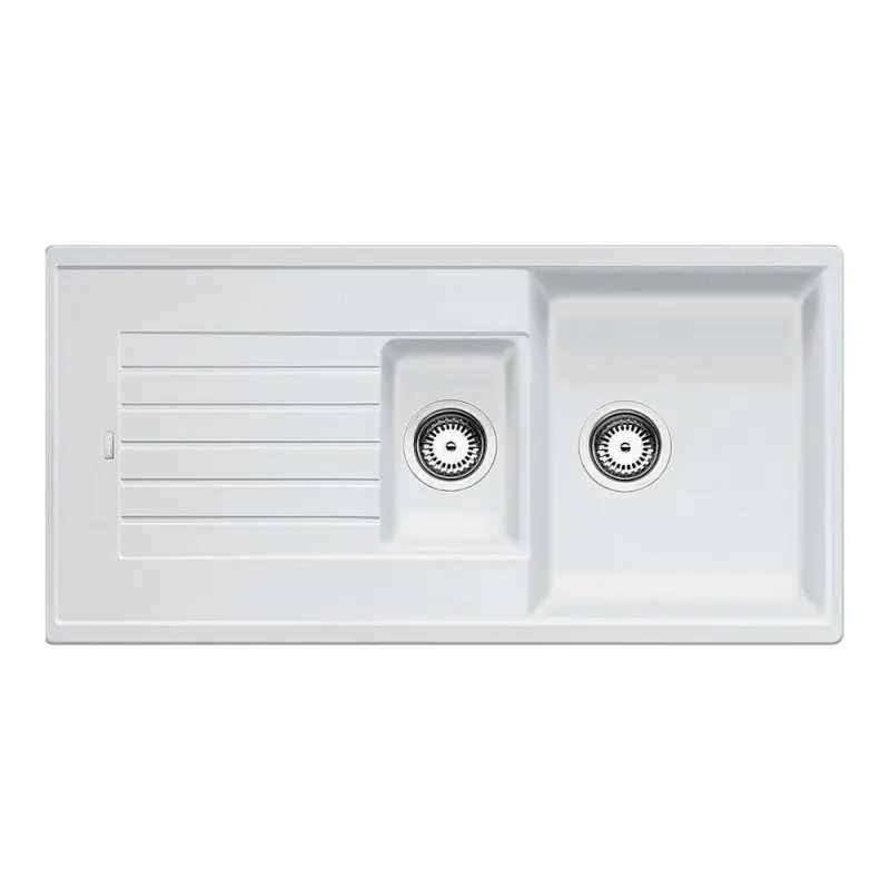 Sconto PRONTA CONSEGNA - Blanco Lavello una vasca con vaschetta e gocciolatoio ZIA 6 S 1514742 finitura bianco da 100x50 cm - Sopratop