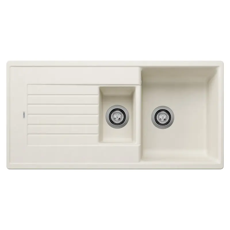 PRONTA CONSEGNA - Blanco Lavello una vasca con vaschetta e gocciolatoio ZIA 6 S 1527207 finitura soft white da 100x50 cm - Sopratop Compra Online
