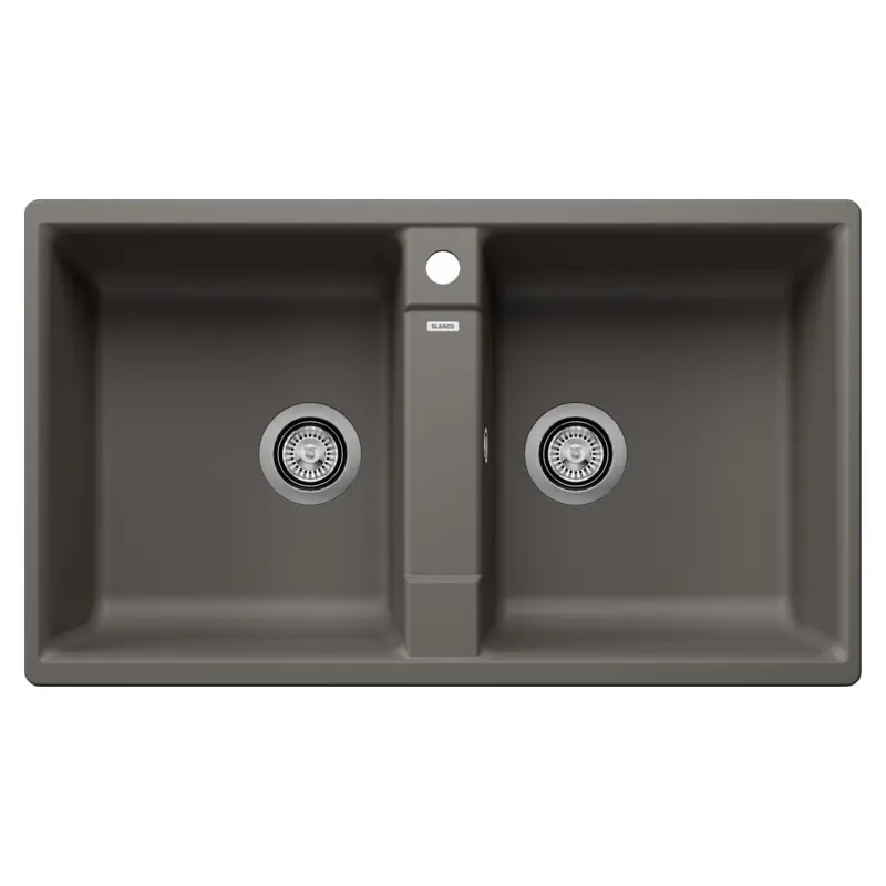 PRONTA CONSEGNA - Blanco Lavello due vasche ZIA 9 1527393 finitura grigio vulcano da 86x50 cm - Sopratop Sconto