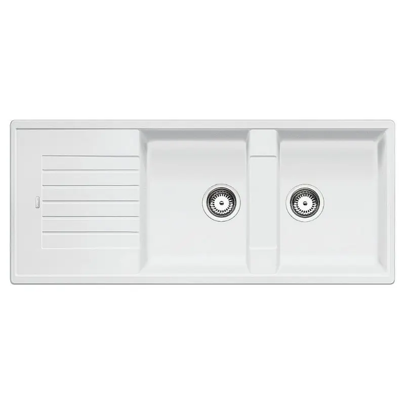 Direttamente Dal Produttore PRONTA CONSEGNA - Blanco Lavello due vasche con gocciolatoio ZIA 8 S 1515597 finitura bianco da 116x50 cm - Sopratop