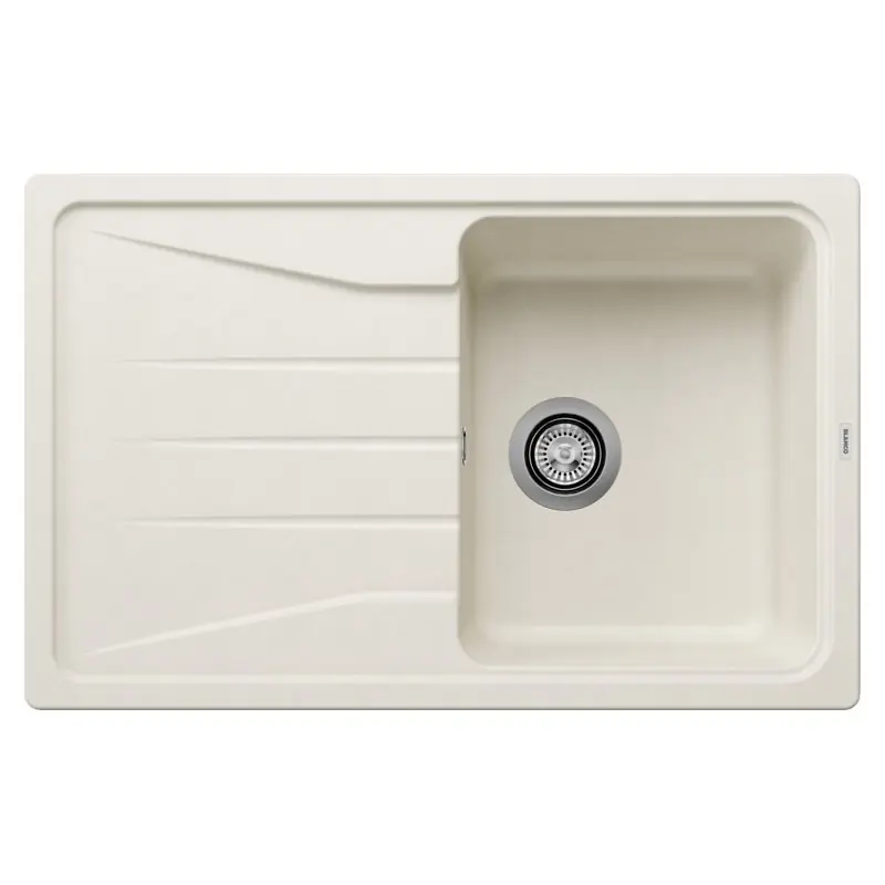 Nuova Collezione Blanco Lavello una vasca con gocciolatoio SONA 45 S 1527149 finitura soft white da 78x50 cm - Sopratop