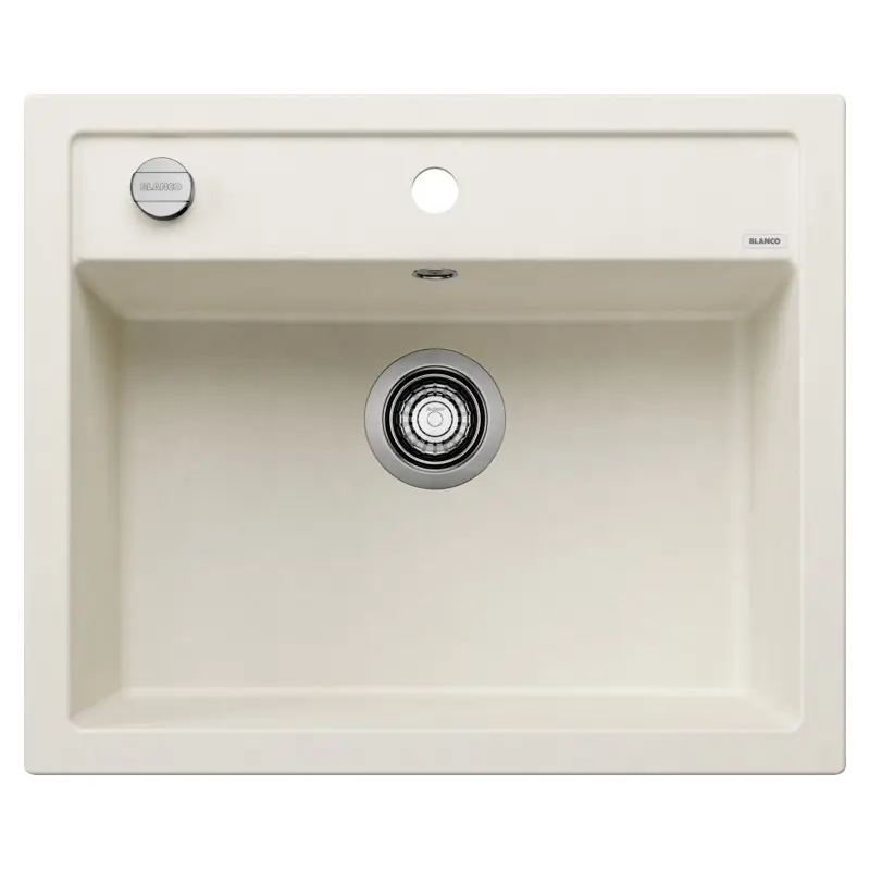 Sconto PRONTA CONSEGNA - Blanco Lavello una vasca DALAGO 6 1527063 finitura soft white da 61.5x51 cm - Sopratop