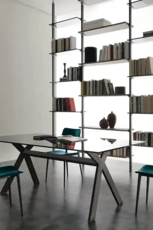 X.ABITAre Tavolo fisso Achille art. S08 con struttura in metallo e piano a scelta da 180x90 cm Spedizione Espresso