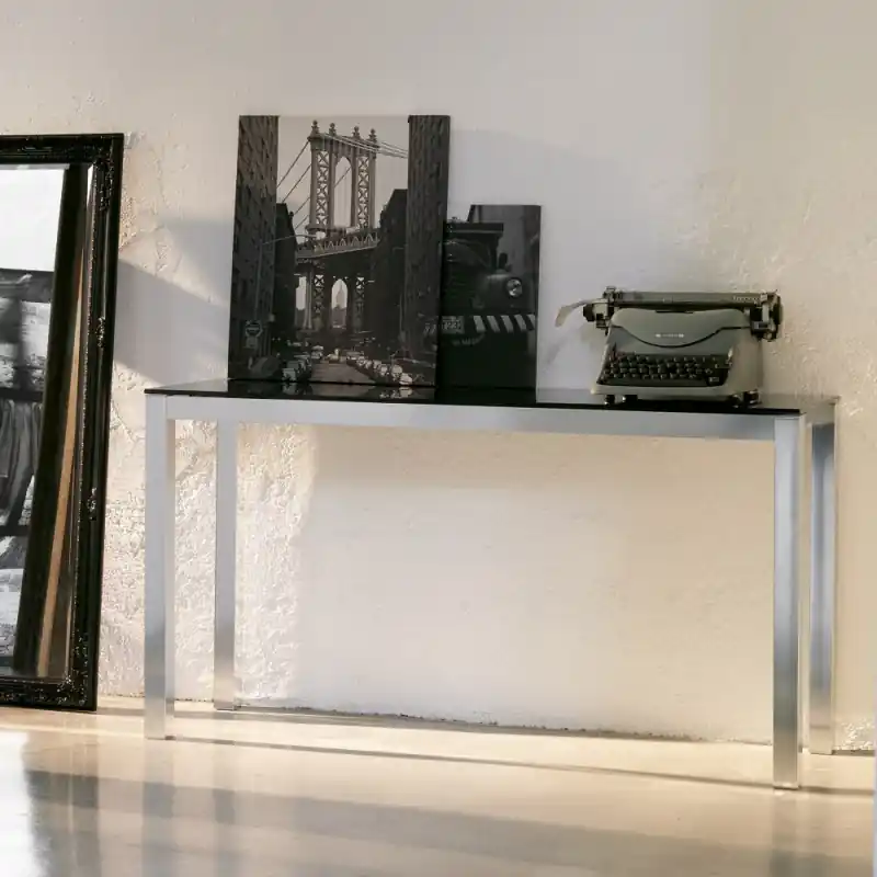 X.ABITAre Consolle allungabile Amedeo art. S45 con struttura in alluminio e piano a scelta da 120x47(140) cm Vendita Finale