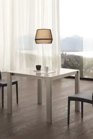 X.ABITAre Tavolo allungabile Amedeo art. S45 con struttura in alluminio e piano a scelta da 80(140)x80 cm Spedizione Espresso