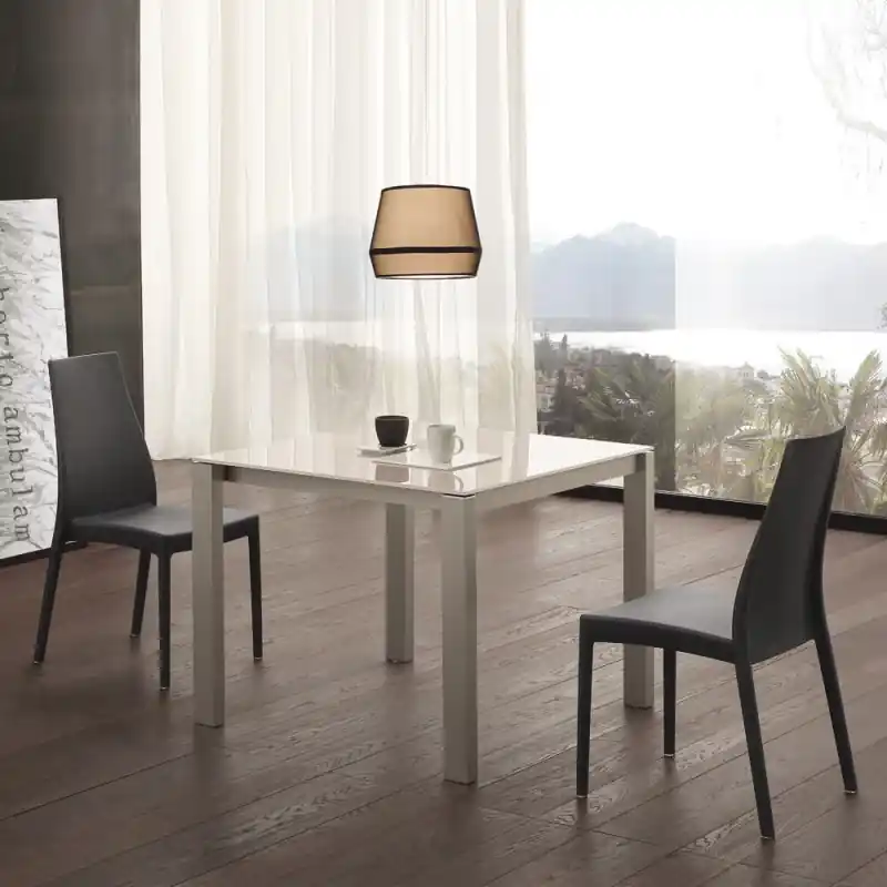 X.ABITAre Tavolo allungabile Amedeo art. S45 con struttura in alluminio e piano a scelta da 80(140)x80 cm Spedizione Espresso