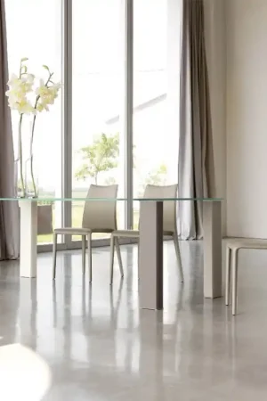 X.ABITAre Tavolo fisso Romolo art. S64 con gambe a scelta e piano in cristallo da 200x100 cm - 6 Gambe Spedito Oggi