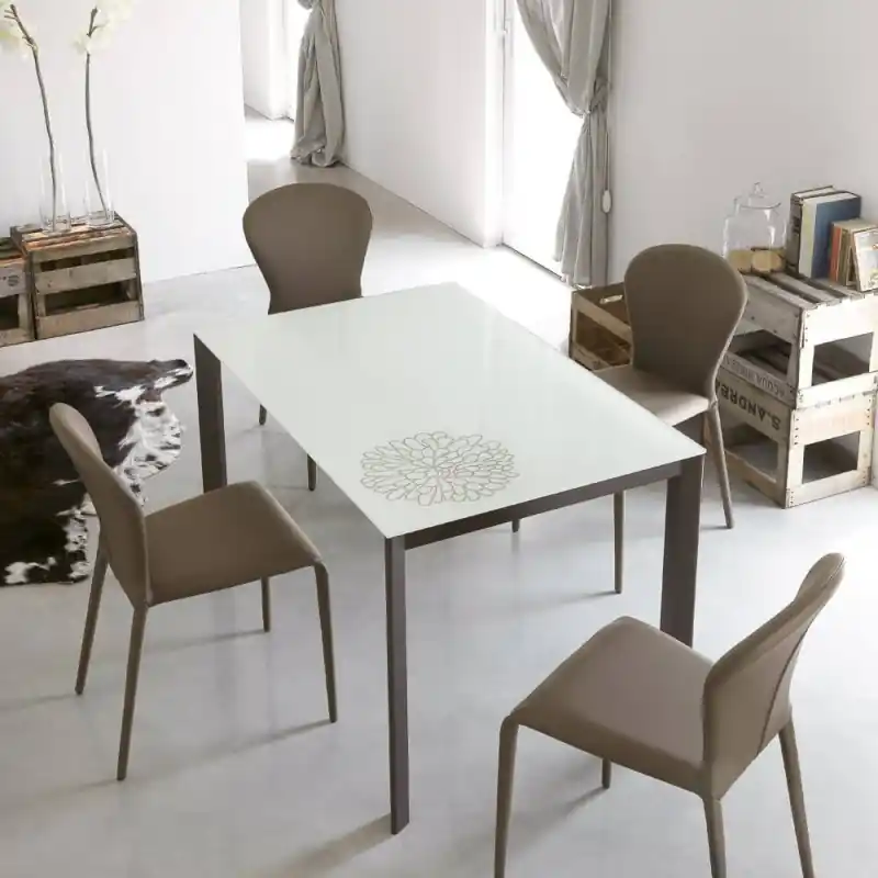 X.ABITAre Tavolo allungabile Gervaso art. S71 con struttura in alluminio e piano a scelta da 144(204)x80 cm Subito Disponibile