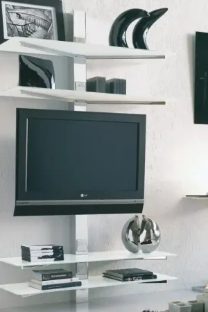 X.ABITAre Porta TV Erik art. XL.82.A con struttura in metallo da L.100 cm e H.170 cm - Con fissaggio a muro Sconto
