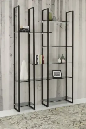 X.ABITAre Libreria a parete Look art. DL2022 con struttura in alluminio da 140 cm- Composizione 1 Offerta