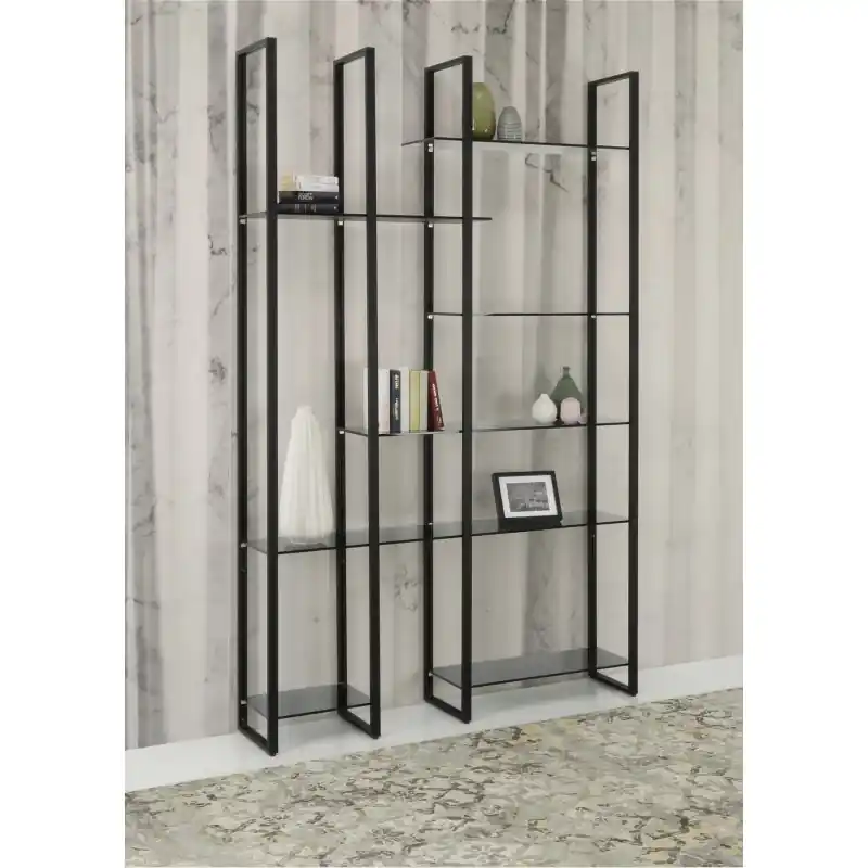 X.ABITAre Libreria a parete Look art. DL2022 con struttura in alluminio da 140 cm- Composizione 1 Offerta