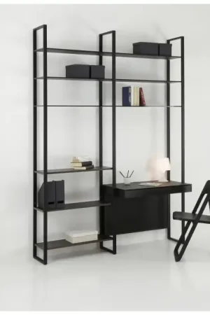X.ABITAre Libreria a parete Look art. DL2022 con struttura in alluminio da 163 cm - Composizione 7 Esclusivo