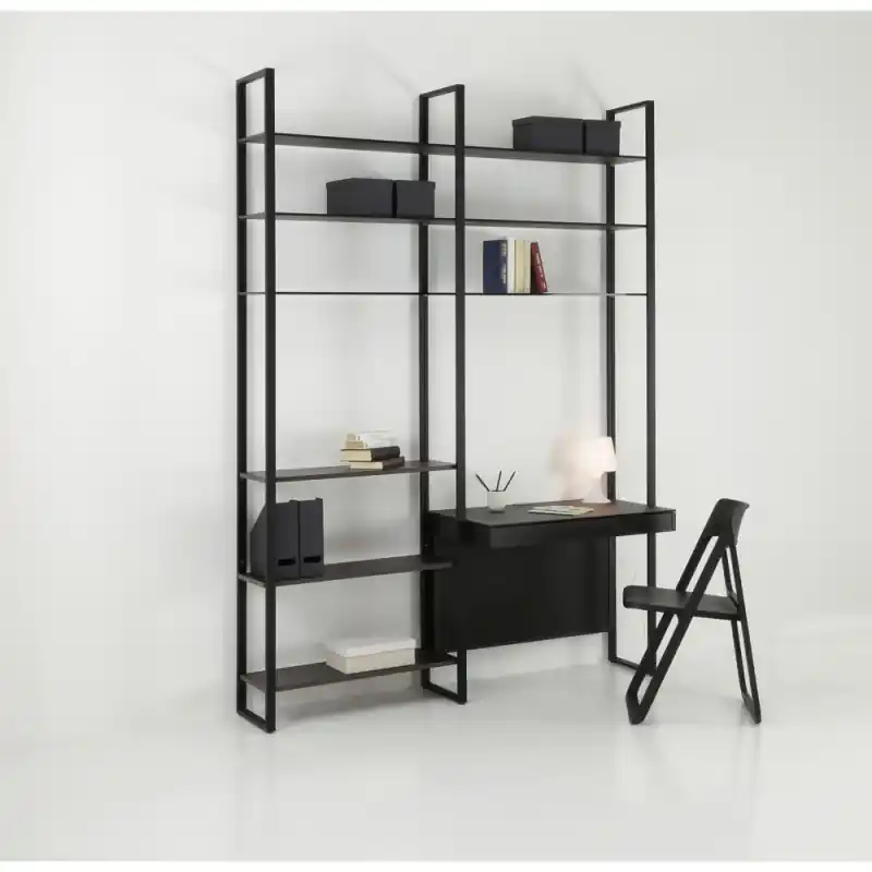 X.ABITAre Libreria a parete Look art. DL2022 con struttura in alluminio da 163 cm - Composizione 7 Esclusivo