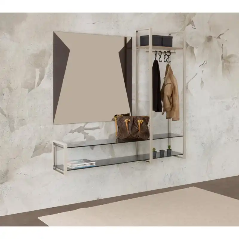 X.ABITAre Libreria a parete Look art. DL2022 con struttura in alluminio da 160 cm - Composizione 9 Offerta Limitata