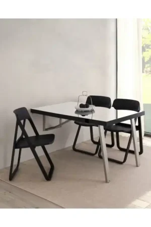 X.ABITAre Tavolo a scomparsa Mirò art. S78 con struttura in alluminio e piano a scelta - Con fissaggio a muro Solo Oggi
