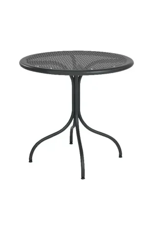 Saldi RD Italia Tavolo rotondo fisso smontabile BISTROT LISCIO con struttura e piano in acciaio da Ø80 cm