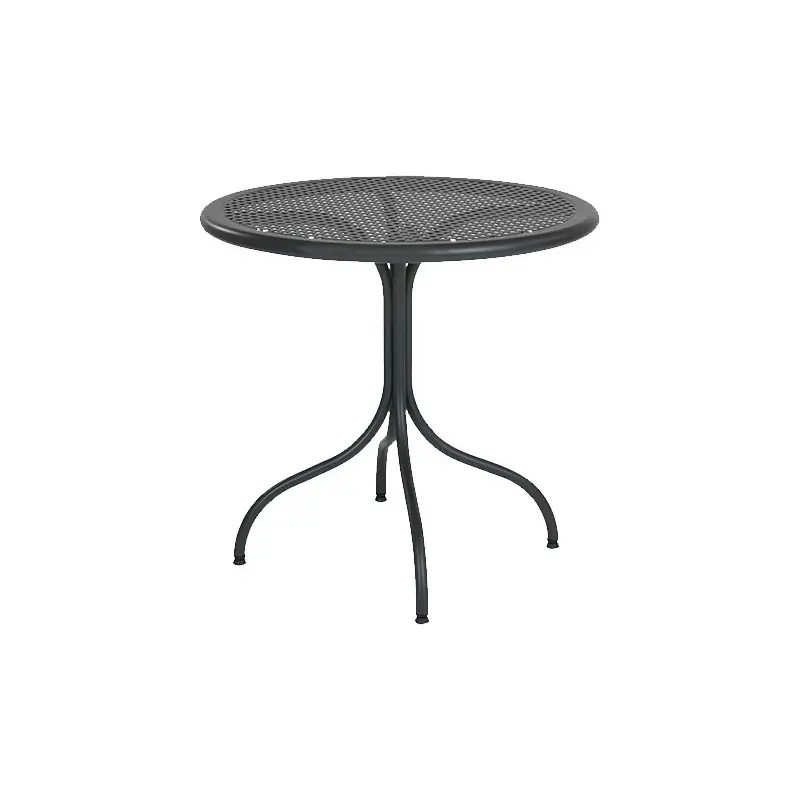 Saldi RD Italia Tavolo rotondo fisso smontabile BISTROT LISCIO con struttura e piano in acciaio da Ø80 cm
