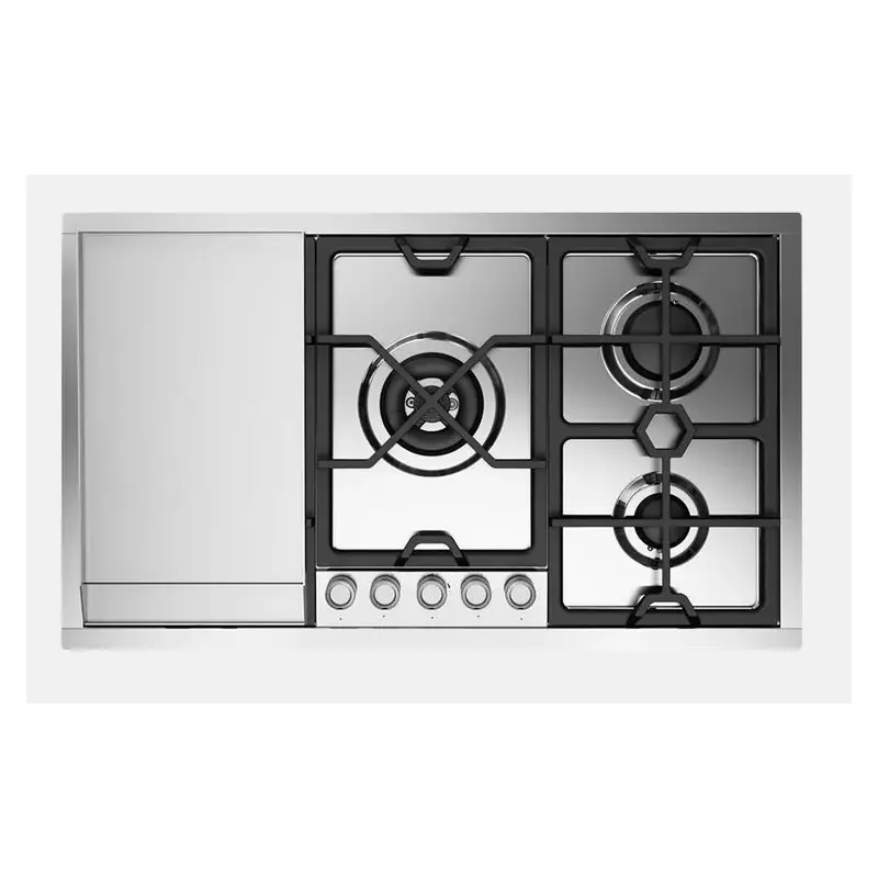 Vendita Finale Ilve Piano cottura gas filotop Panoramagic HCPMT95FD in acciaio inox da 90 cm - Con fry top