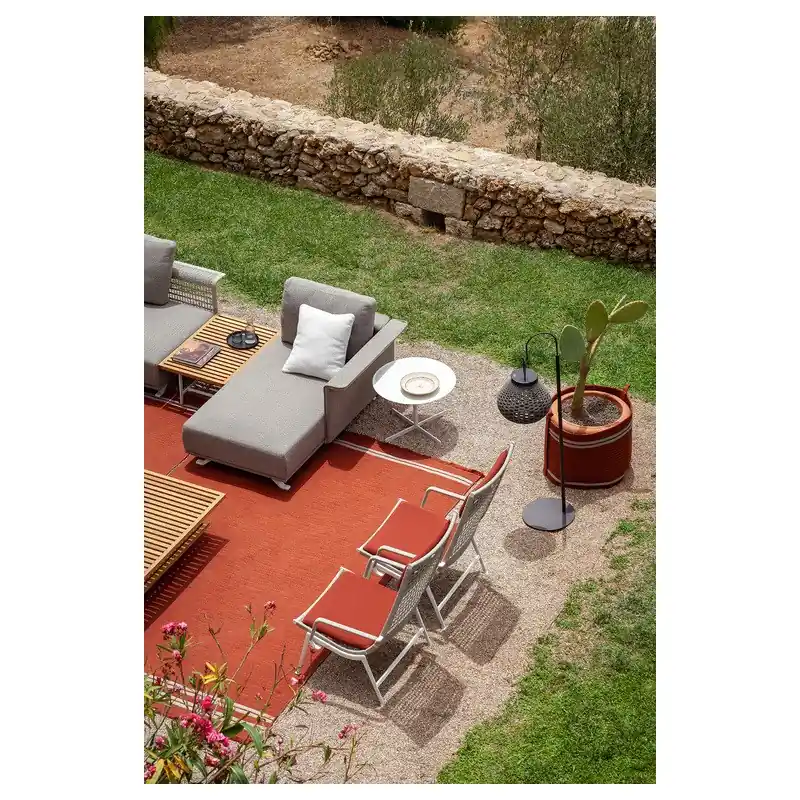 Saldi Poltrona Frau Tavolino rotondo Bob Outdoor con struttura e piano in acciaio da Ø60 cm