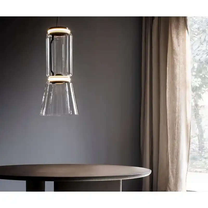 Prezzo Ridotto Flos Lampada a sospensione Noctambule Suspension 1 Low Cylinder Cone finitura nero