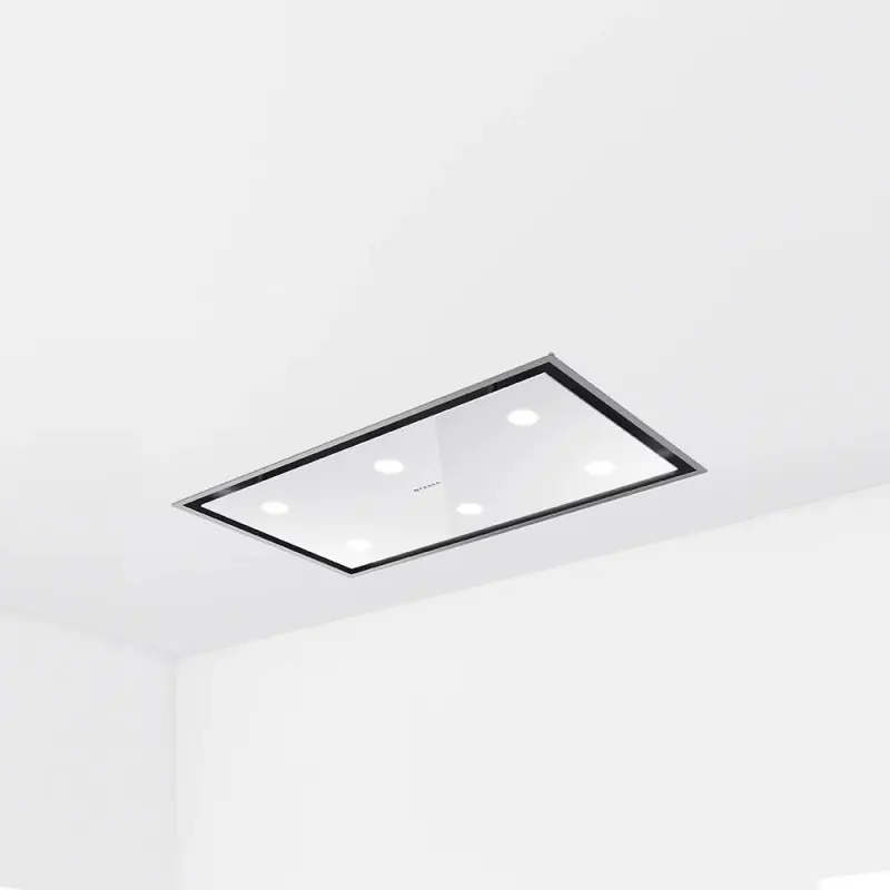 Spedizione Espresso Faber Cappa a soffitto HEAVEN BRIGHT A90 G/WH KL 350.0679.872 finitura vetro bianco da 90 cm