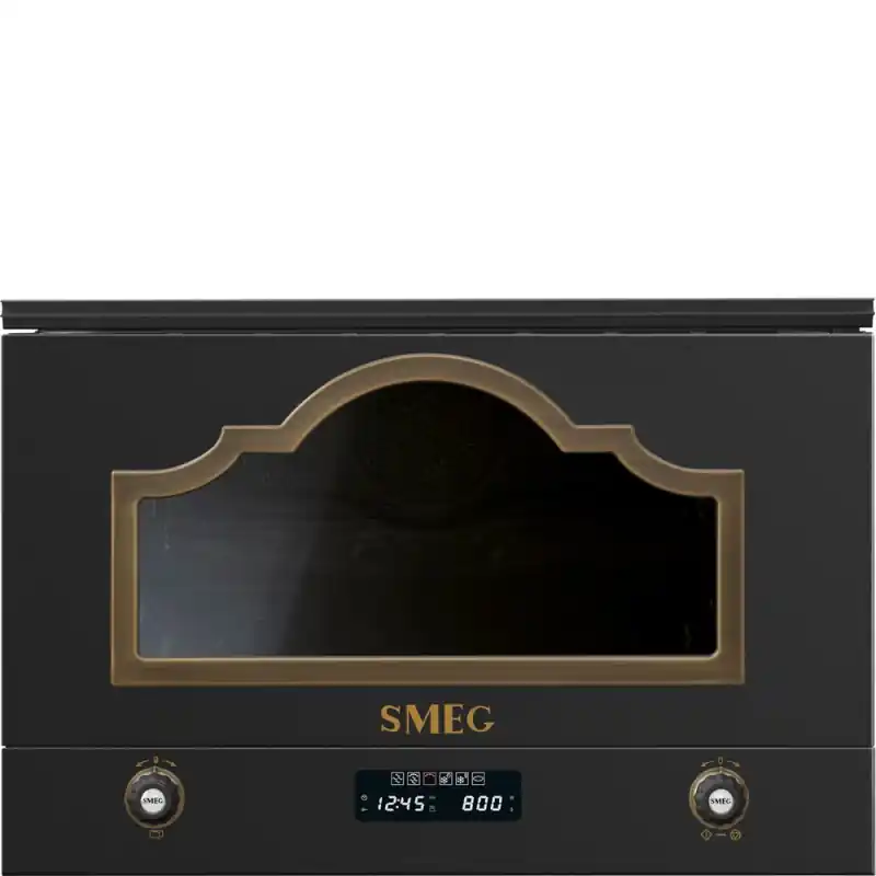 Vendita Finale Smeg Forno microonde con grill da incasso MP722AO finitura antracite e ottone da 60 cm