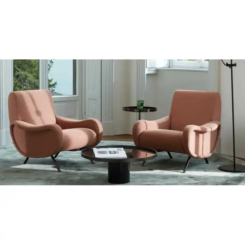 Cassina Tavolino rotondo fisso 9 con stelo in metallo e piano/base a scelta Nuova Collezione