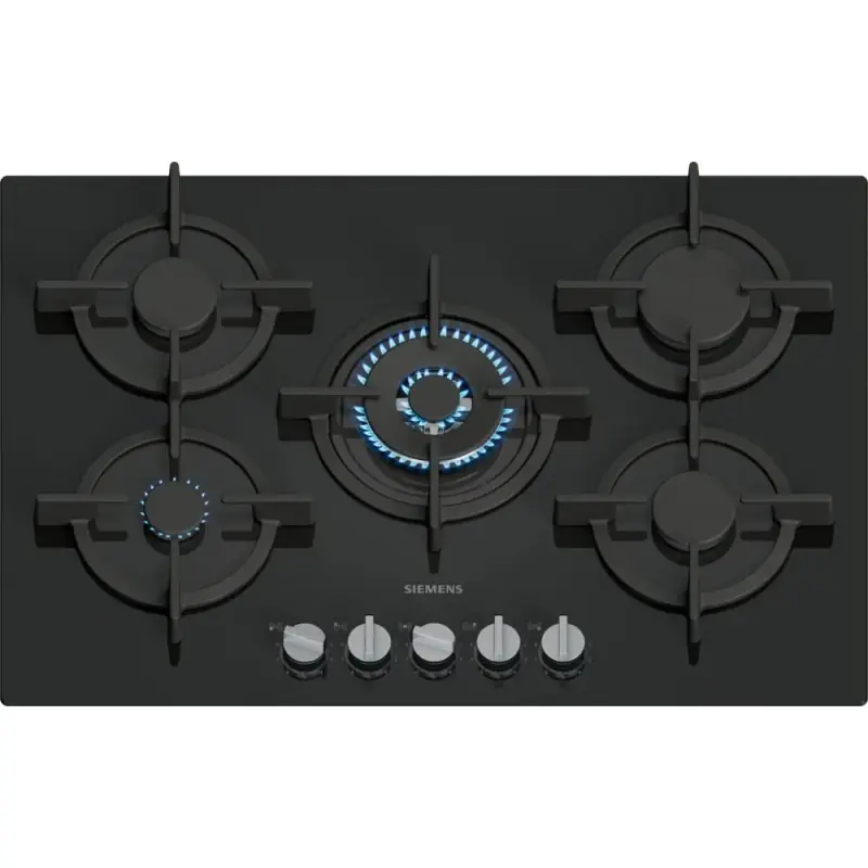Professionale Siemens Piano cottura a gas EP7A6QI10 finitura vetro nero da 75 cm