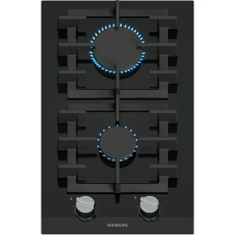 Siemens Piano cottura a gas ER3A6BI40 finitura vetro nero da 30 cm Popolare
