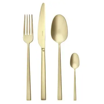 Ultimissimo Modello Sambonet Servizio Posate 24 pezzi Rock Antigraffio PVD Antique Champagne