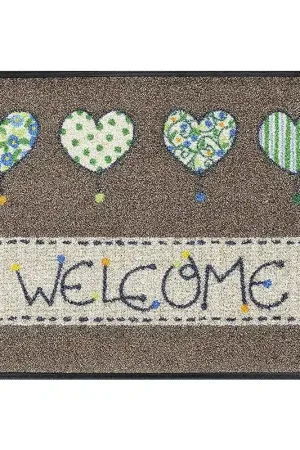 Popolare Wash + Dry Tappeto Welcome hearts 50x75 cm