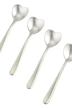 Alessi Il Caffè Set di 4 Cucchiaini da Caffè Big Love Consegna Rapida