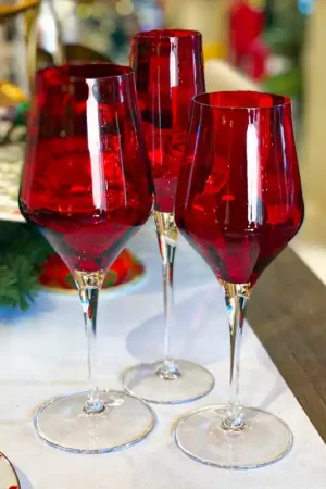 Feeling Set Calici 18 Pezzi Contessa Rosso in vetro cristallino A Buon Prezzo