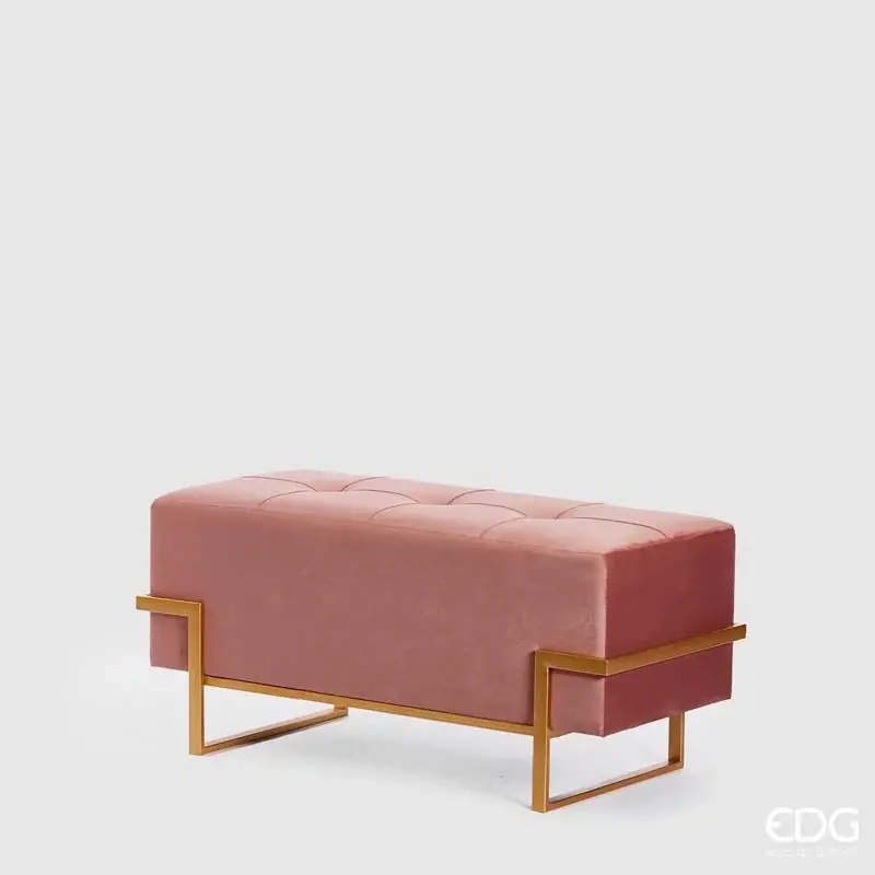 Promozione Esclusiva EDG Enzo de Gasperi Pouf in velluto rettangolare 90 cm Varie colorazioni