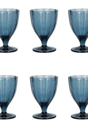 Prezzo Ridotto Rose e Tulipani Set 6 Calici Vino Blu Notte 30 cl