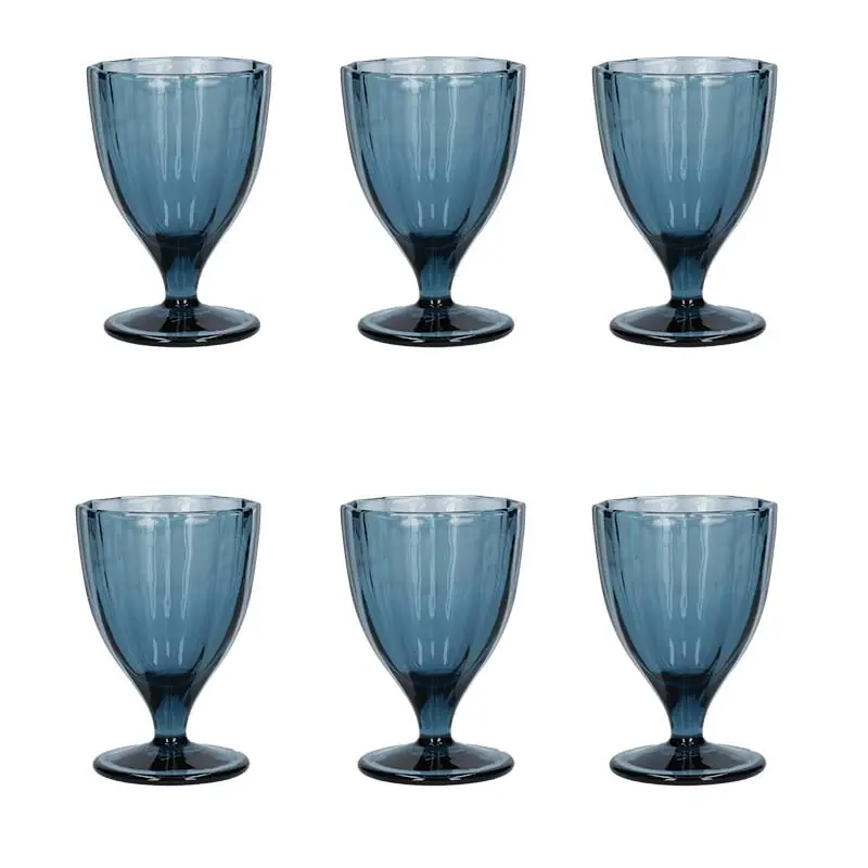 Prezzo Ridotto Rose e Tulipani Set 6 Calici Vino Blu Notte 30 cl
