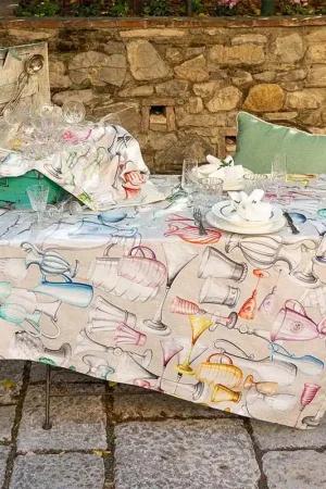 Ultimissimo Modello Tessitura Toscana Telerie Tovaglia Cheers 160x230 cm
