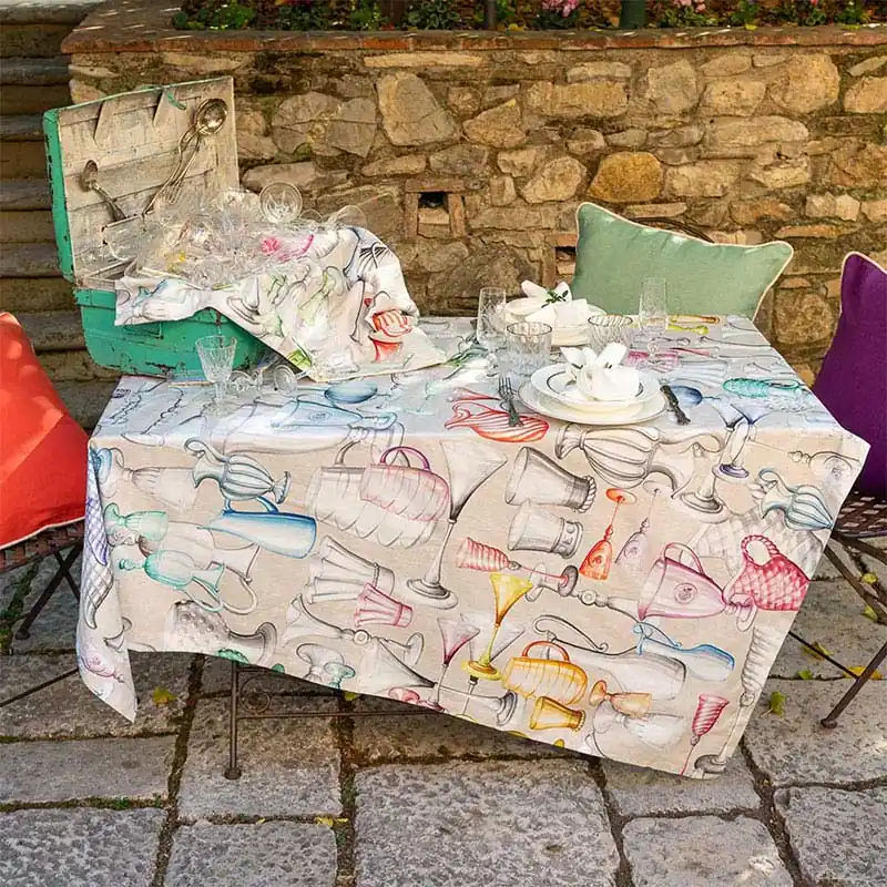 Ultimissimo Modello Tessitura Toscana Telerie Tovaglia Cheers 160x230 cm