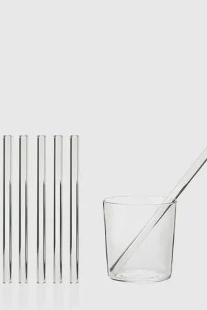 Bestseller EDG Enzo De Gasperi Set 6 cannucce in vetro + Scovolino h15 cm