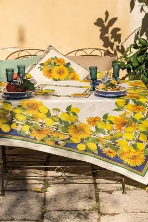 Professionale Tessitura Toscana Telerie Tovaglia Etruscan Garden 170x270 cm