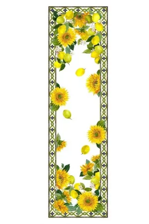 Esclusivo Tessitura Toscana Telerie Runner Etruscan Garden 45x170 cm