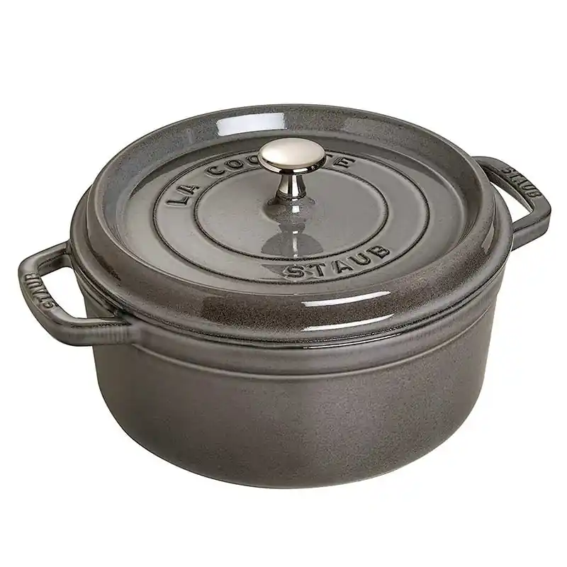 Staub Cocotte tonda 24 cm Grigio Consegna Rapida