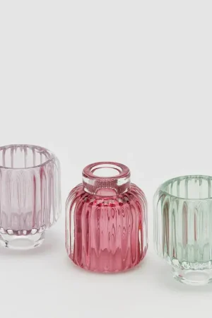 A Buon Prezzo EDG Enzo De Gasperi Set 3 Portacandele a Righe 2 Usi 8 cm Green Pink