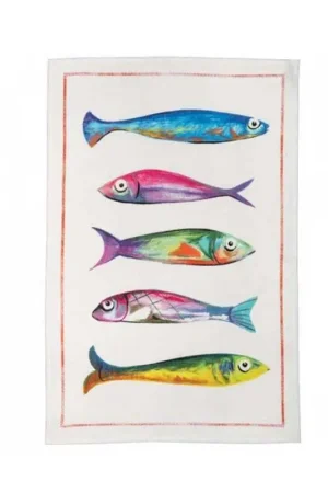 A Buon Prezzo Tessitura Toscana Strofinaccio Poisson Bleu 50x70 cm