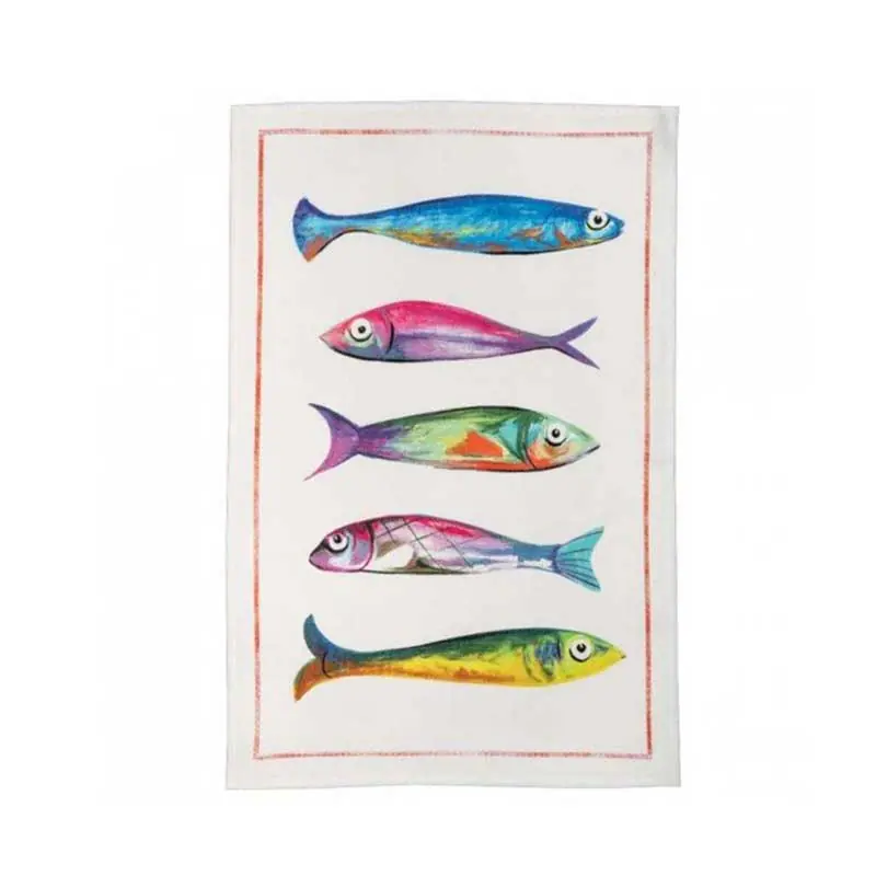 A Buon Prezzo Tessitura Toscana Strofinaccio Poisson Bleu 50x70 cm